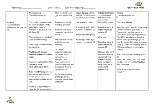 Rounding To The Nearest 10 Up To 6 Digit Numbers Full Lesson Plan 