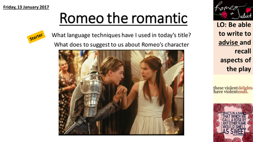 Romeo and Juliet writing to advise