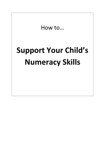 Parents guide to supporting numeracy skills