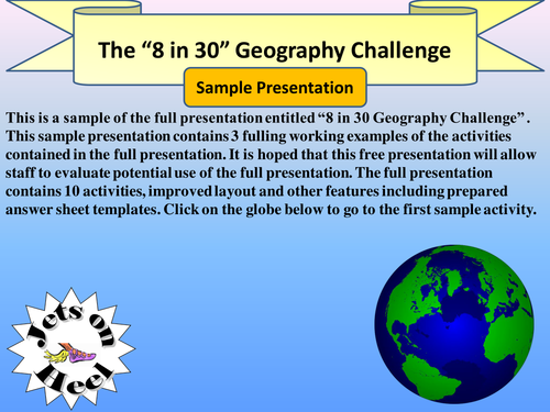 8 in 30 Geography sample