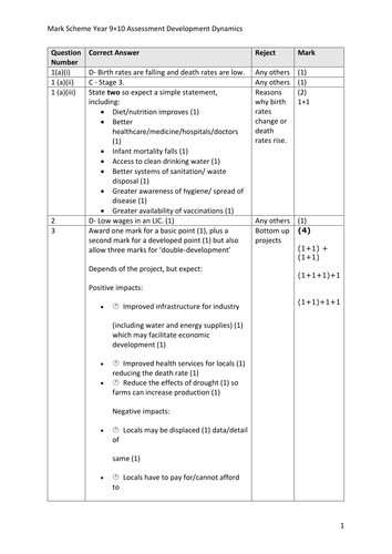 Development Dynamics Exam