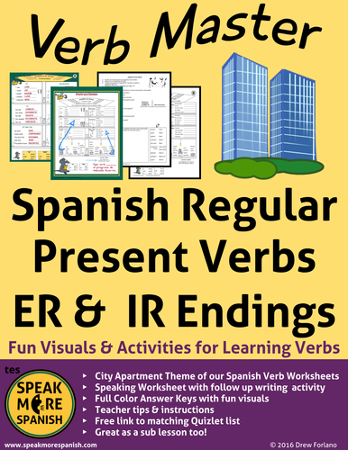 Spanish Verb Master Regular Present ER & IR Verbs. Verbos Regulares en Español