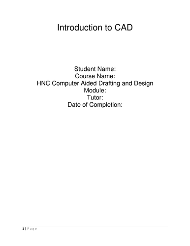 Introduction to CAD report HNC/HND level
