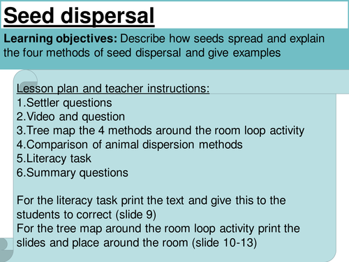 Seed dispersal methods