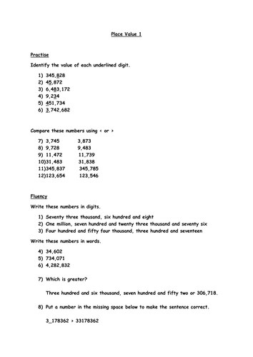 Place Value Worksheet Year 6 By Krisgreg30