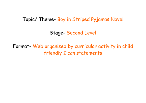 Boy in Striped Pyjamas Planning Web
