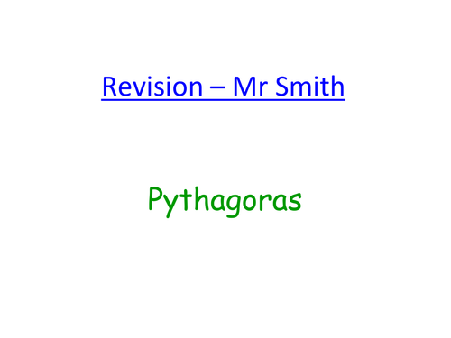 Pythagoras review with questions