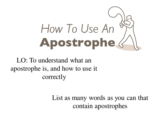 Apostrophes Literacy lesson