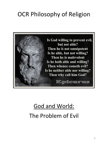 The problem of evil workbook