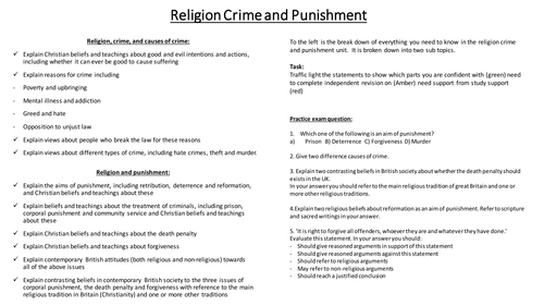AQA A New Spec - Crime and Punishment Overview Worksheet