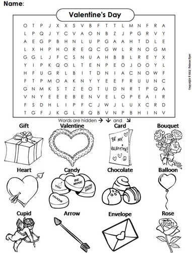 Valentine's Day Word Search