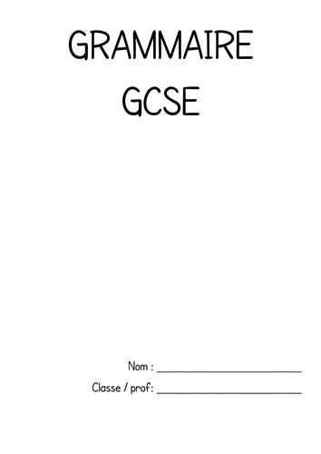 GCSE French grammar booklet