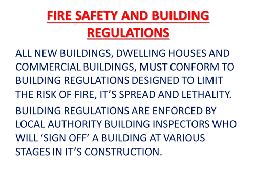 Fire Investigation - Building Regulations ( UK )