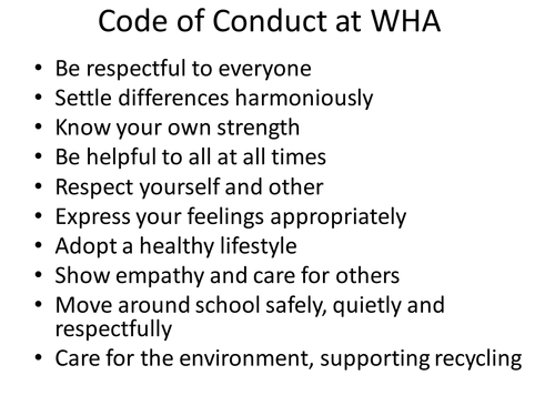 Code of conduct assembly