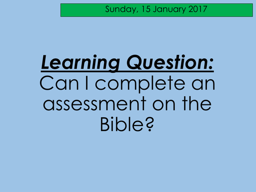 The Bible - Assessment