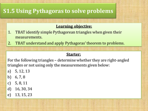 Pythagoras worded problem