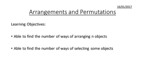 Arrangements and Permutations - NEW GCSE