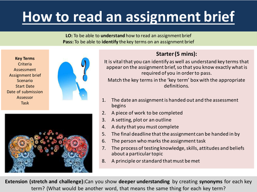 How to read an assignment brief part 1