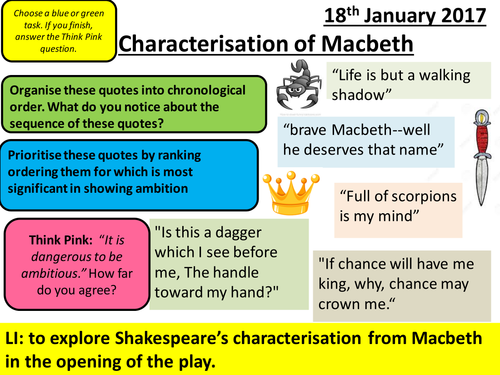 Macbeth - AQA English Literature - Act 1 Scene 3 - Characterisation of Macbeth