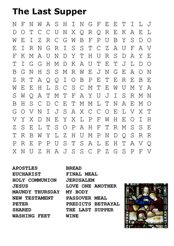The Last Supper Word Search