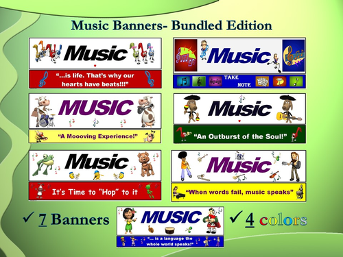 Music Class Banners (Posters)- Bundled Edition (7 Pack)