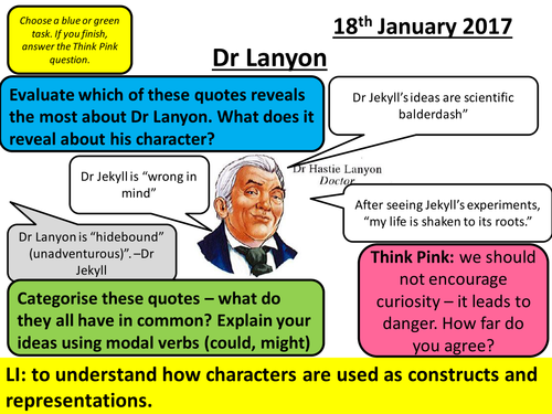 Dr Jekyll and Mr Hyde - AQA New Spec Chapter 6 - Characterisation and Dr Lanyon