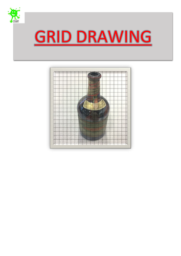 Art. Grid Drawing. Bottle 2