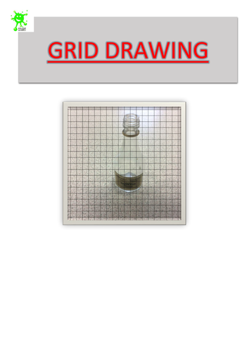 Art. Grid Drawing. Bottle