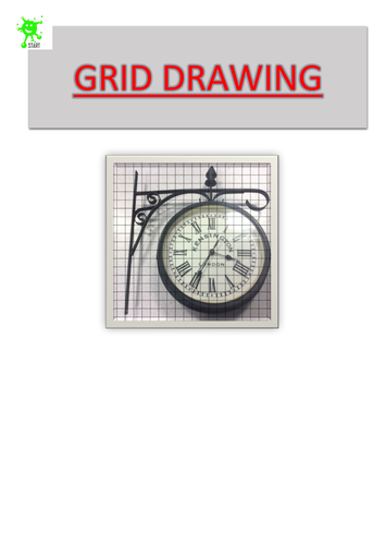 Art. Grid Drawing. Clock