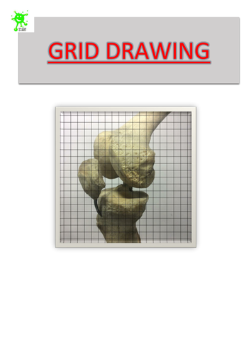 Art. Grid Drawing. Knee bones
