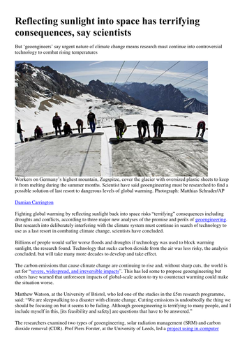 Mitigating Climate Change