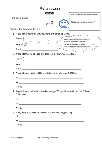 GCSE Physics - Density calculations