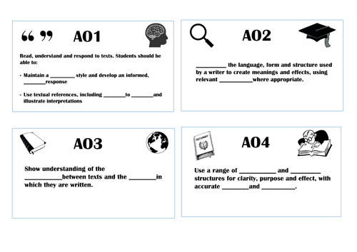 AQA Assessment Objective Posters and Activities