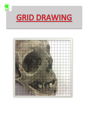 Art. Skull Grid Drawing 9
