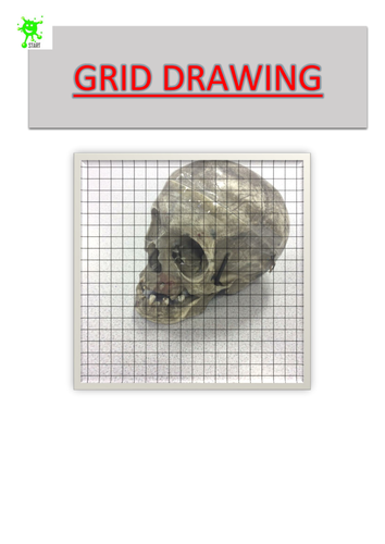 Art. Skull Grid Drawing 4