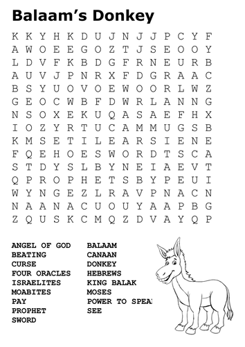 Balaam’s Donkey Word Search