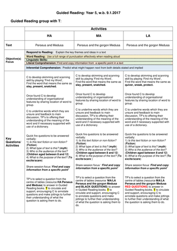 Greek myths Perseus and Medusa 3 way differentiated guided reading ...