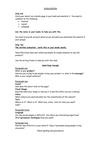 Evaluation of magazine advert