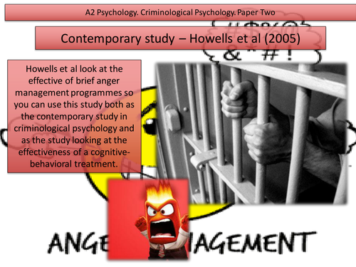Howells et al. Cognitive psychology. anger management. criminological psychology. a2 edexcel