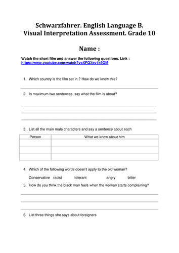 Schwarzfahrer - MYP Visual Interpretation Exercise.