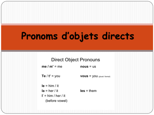 Direct Object French Examples