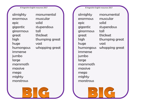 Synonyms for 'big'