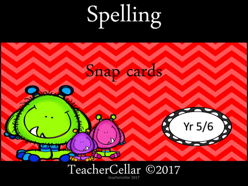 Spelling Snap cards Year 5 and Year 6