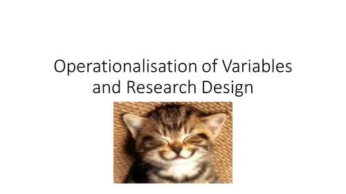 Single lesson on operationalising variables and research design