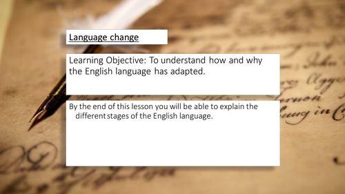 A Stand Alone Lesson On Language Change - KS3