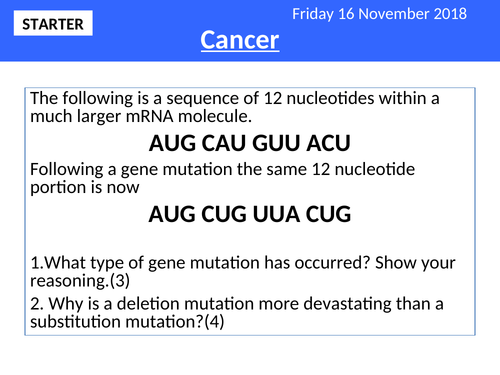 Mutations, gene expression and cancer_AQA_7402_Yr13_