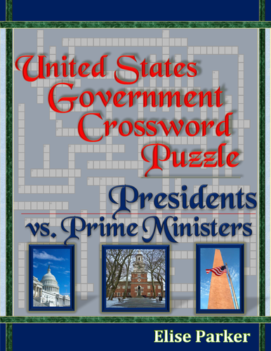 Presidents vs Prime Ministers Crossword Puzzle (U S Government Puzzle