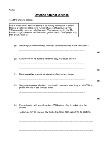 AQA-Infection and Response- Human Defence Mechanisms