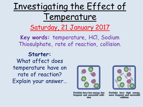 GCSE Rate of Reaction- Effect of Temperature