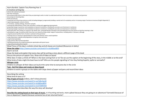 Harris Burdick Captain Tory Planning Y3